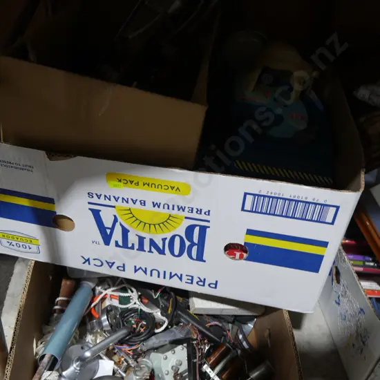 3 boxes of lamps, toys, sundries