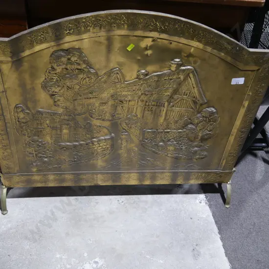 Brass fire screen