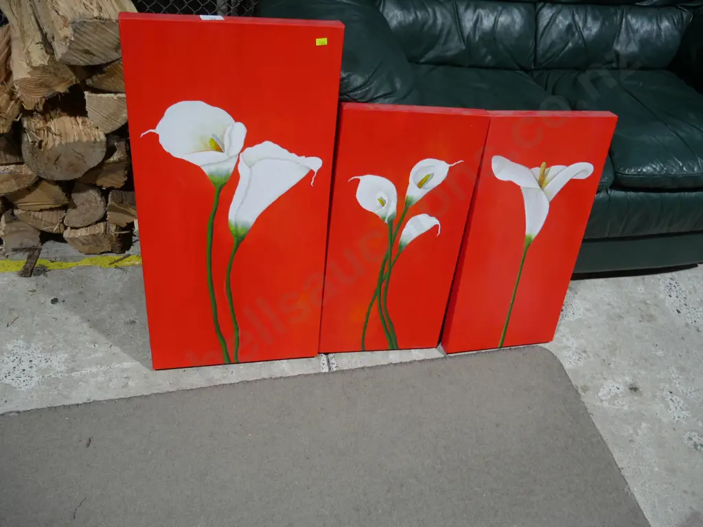 3 canvas flower artworks Image 1++