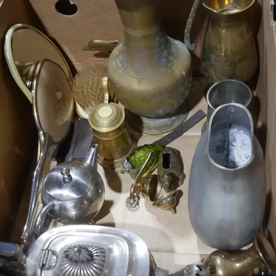 Epware, brass vases etc
