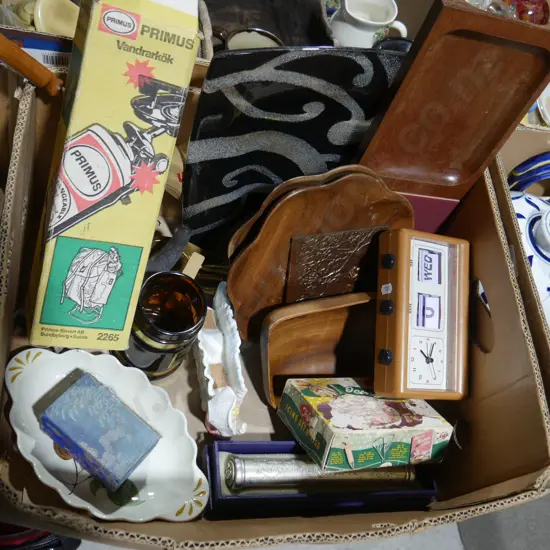Primus backpacking stove, woodware etc