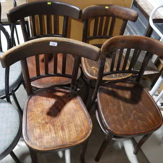 Set of 4 wooden dining chairs