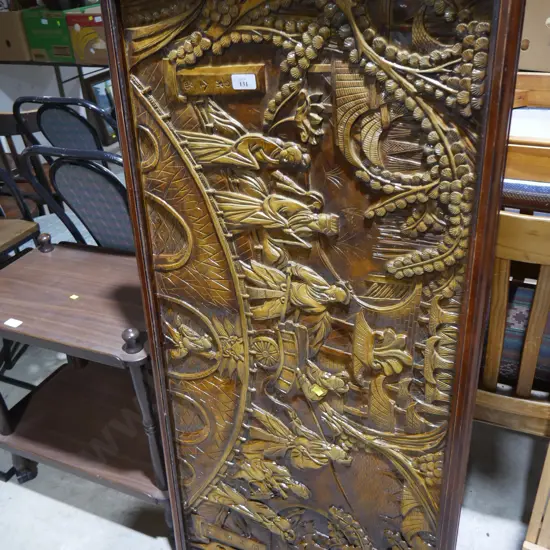Carved top coffee table - (no glass)
