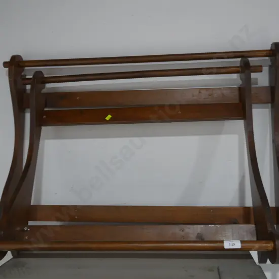 2 wooden towel racks