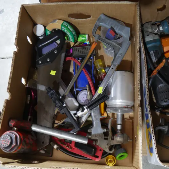 Box of garage sundries