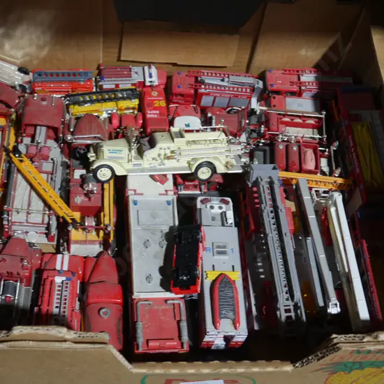 Assorted model fire trucks