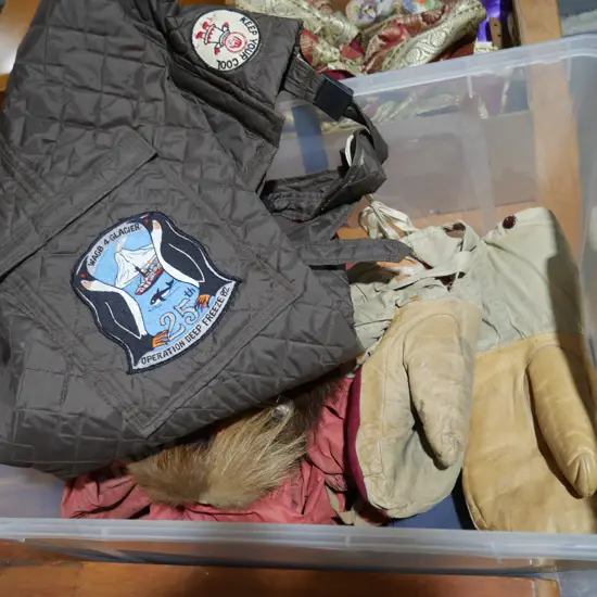 Jacket, gloves, overall etc