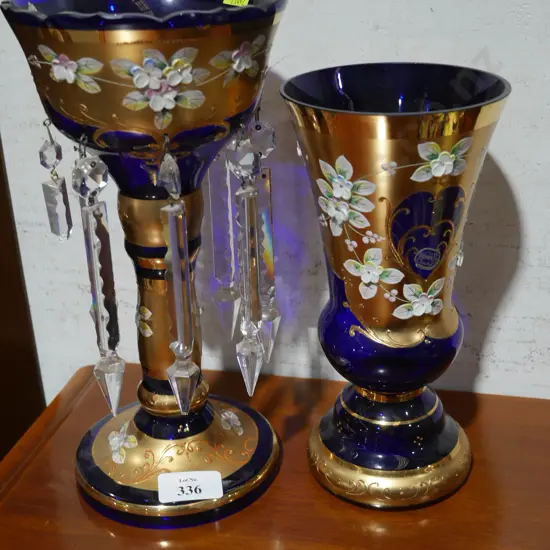 Two Bohemia glass pieces