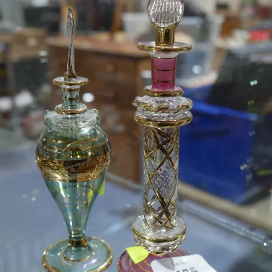 Two glass scent bottles