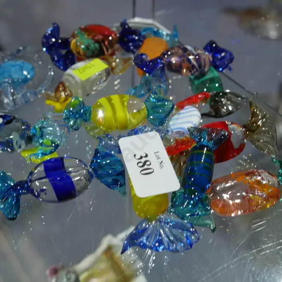 Assorted glass lollies