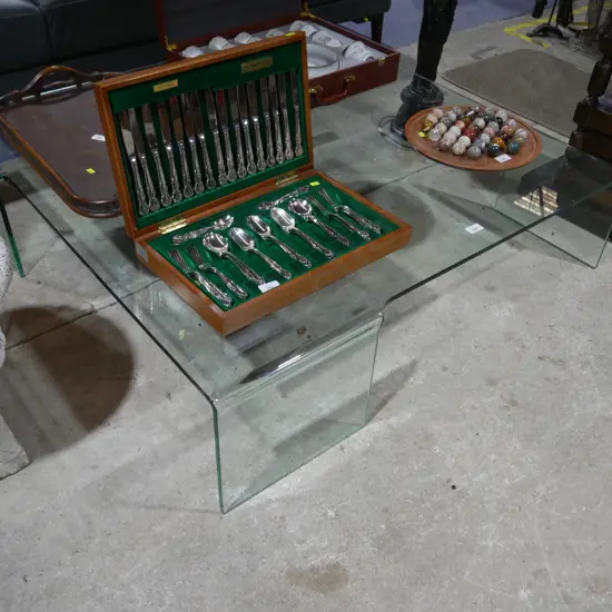 Large glass coffee table