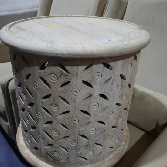 White wooden side table