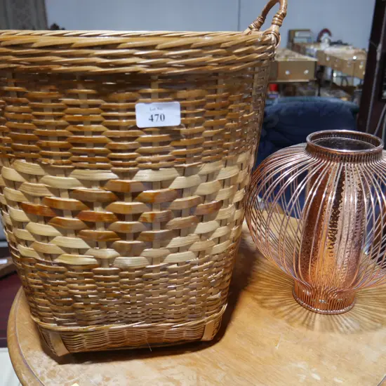 Basket and copper vase