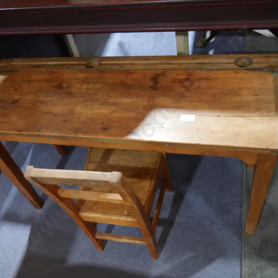 Vintage twin school desk and chair