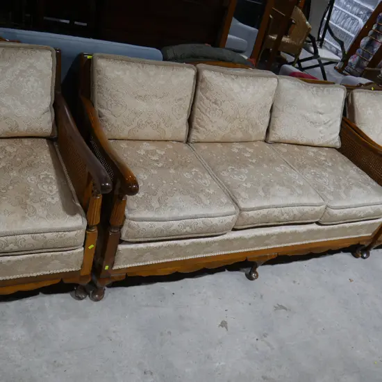Bergere back three-piece lounge suite