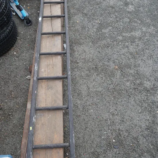 Wooden ladder, timber planks