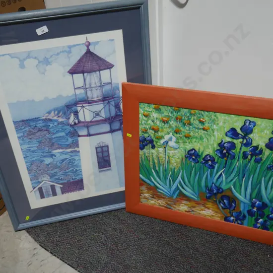 2 artworks and mirror
