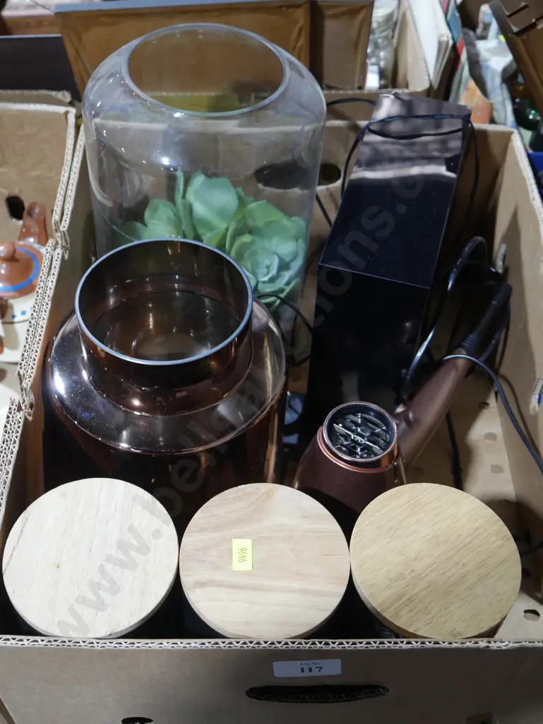 Ceramic storage containers, hair dryer etc Image 1++