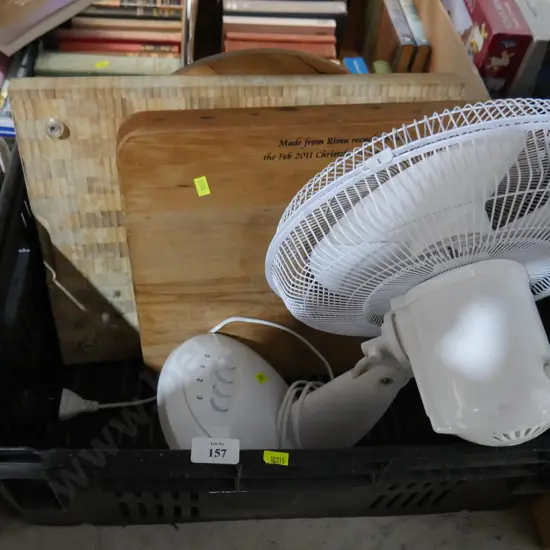 Chopping boards and fan