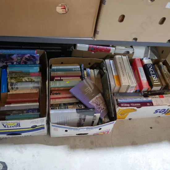 Three boxes of books