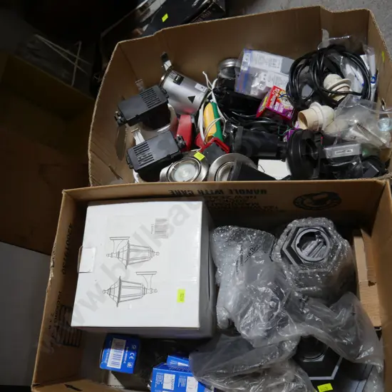 Two boxes of electrical sundries