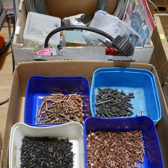 Copper rivets, screws etc