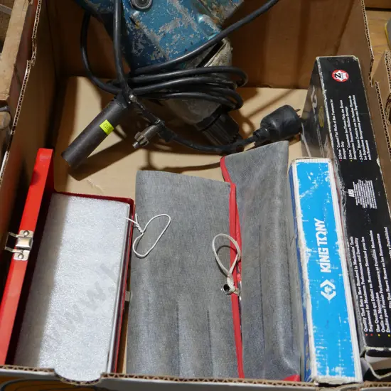 Large drill, spanners etc
