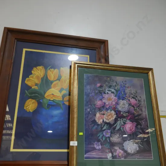 Two flower artworks