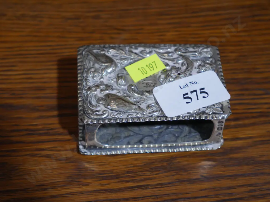 Stirling silver match box holder Image 1++