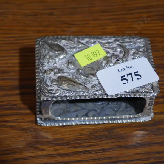 Stirling silver match box holder