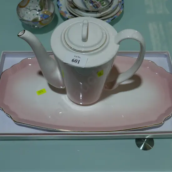 Coffee pot and serving tray