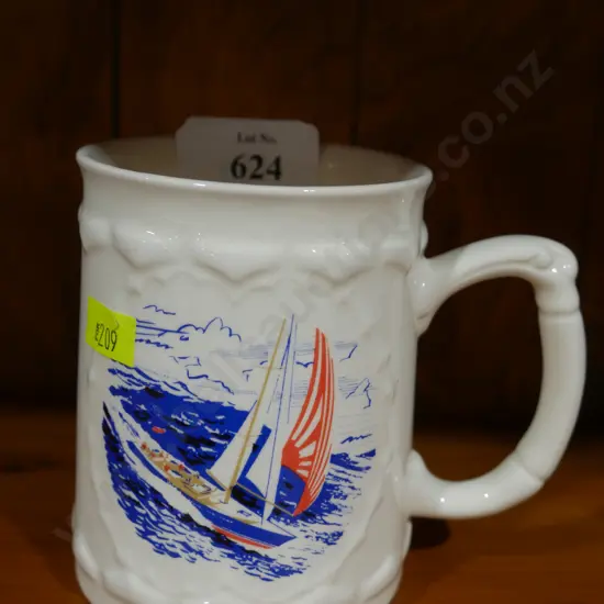 Crown Lynn sailing mug