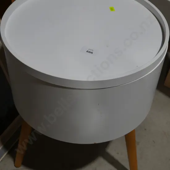 Round side table with storage