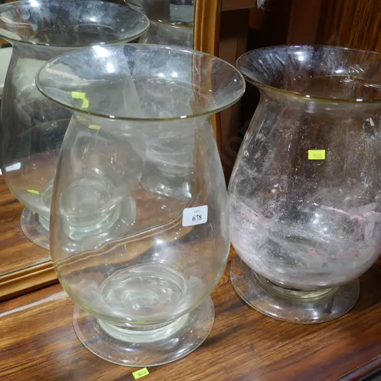 2 large glass vases