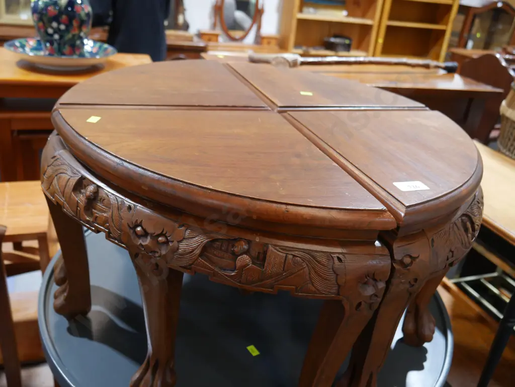 Oriental claw footed set of 4 side tables Image 1++