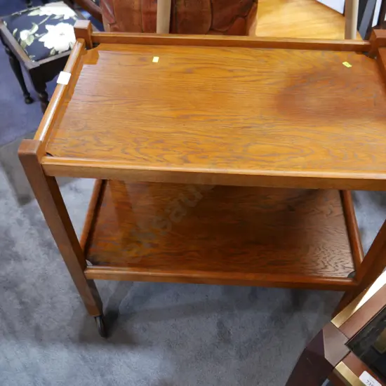Oak tea trolley