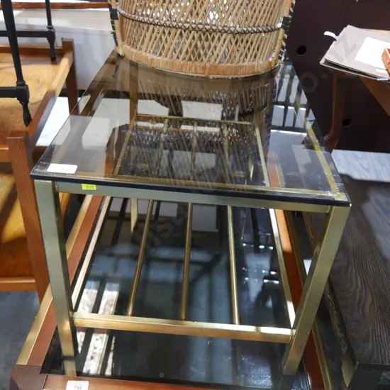 Brass and glass coffee table