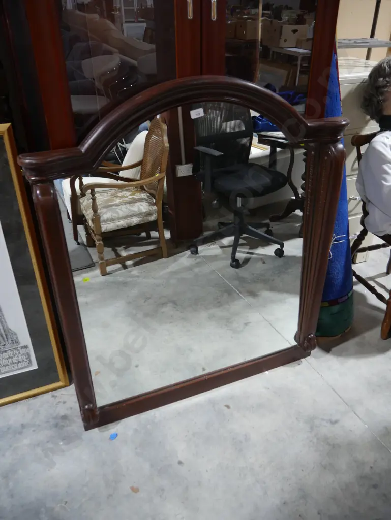 Large wood framed mirror Image 1++