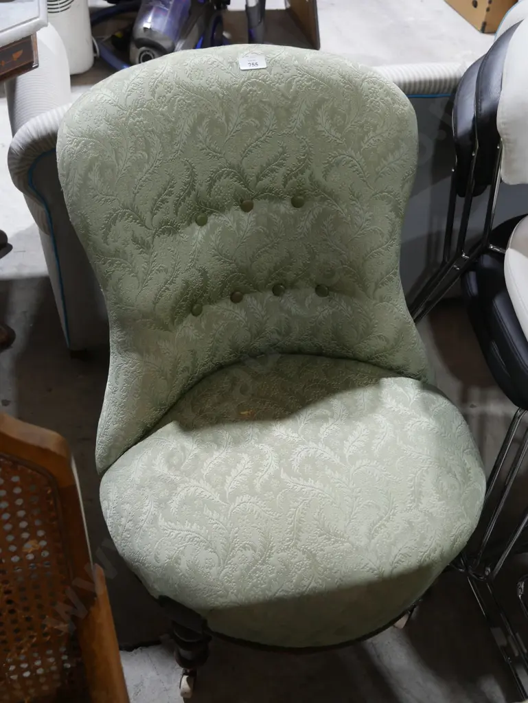 Green Edwardian nursing chair Image 1++