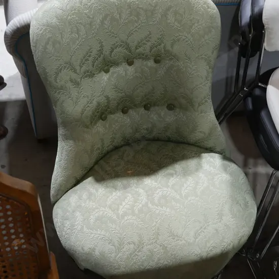 Green Edwardian nursing chair