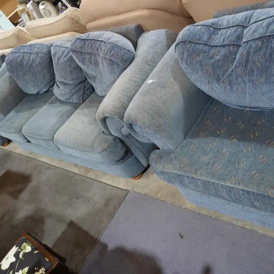 Blue three piece lounge suite