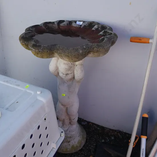 Concrete bird bath
