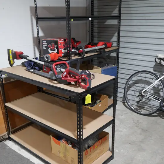 2 metal shelf units