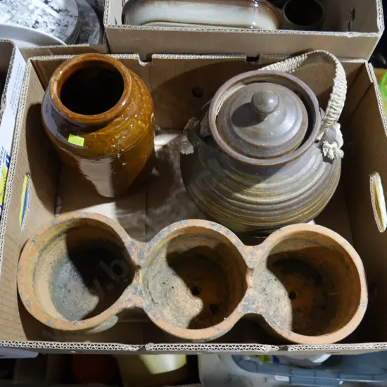 Pottery crock etc