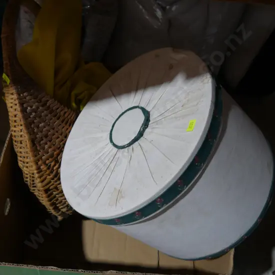 Cane basket, hat box etc
