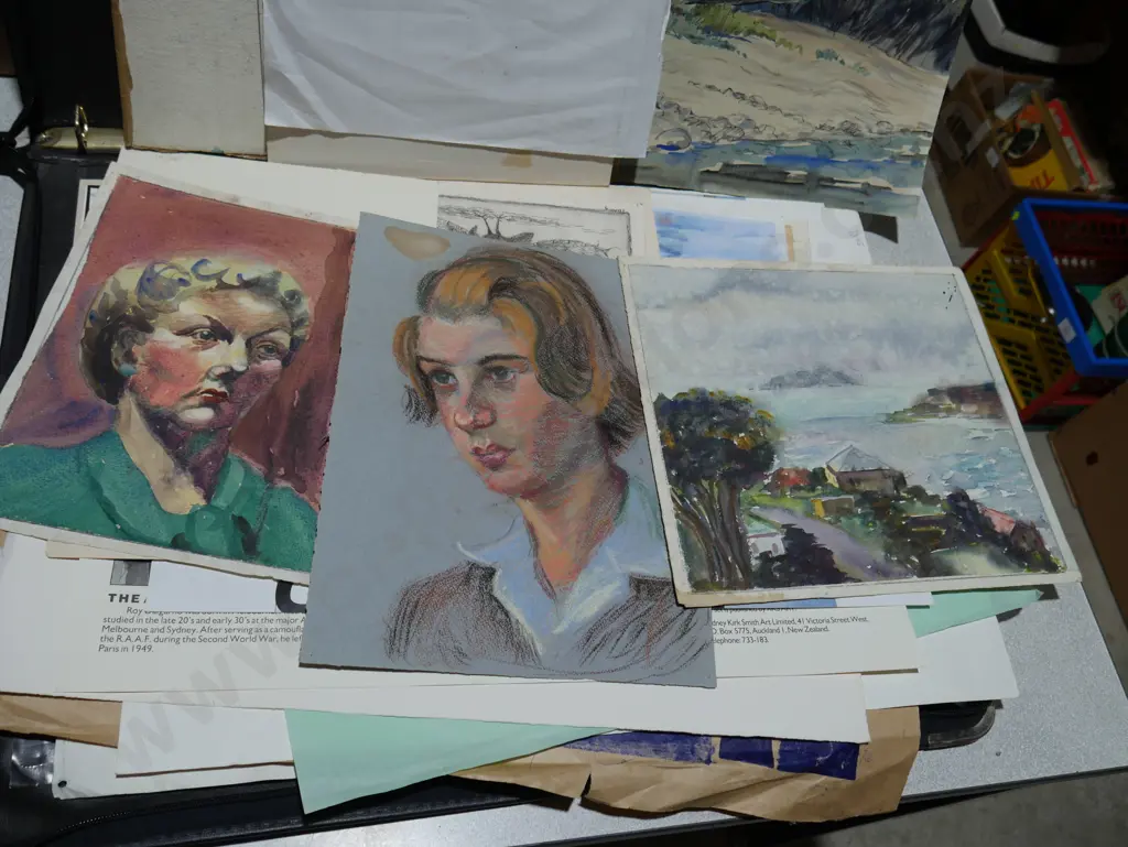 Assorted unframed artworks Image 1++