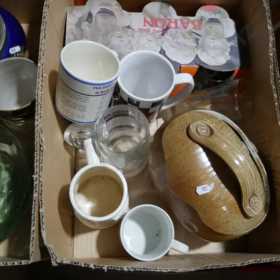 Chicken brick, glassware etc