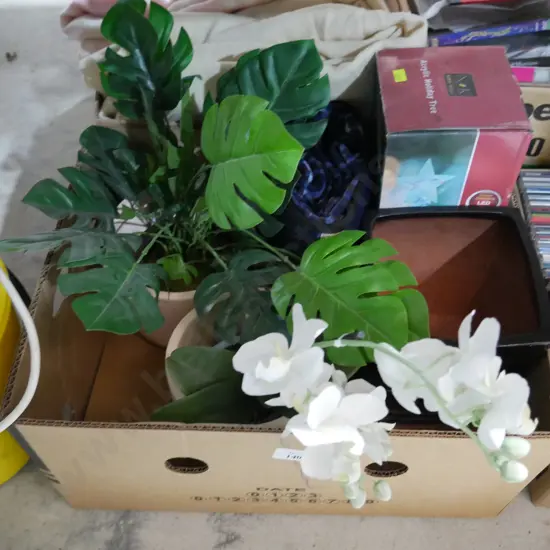 Plant pots, artificial plants etc
