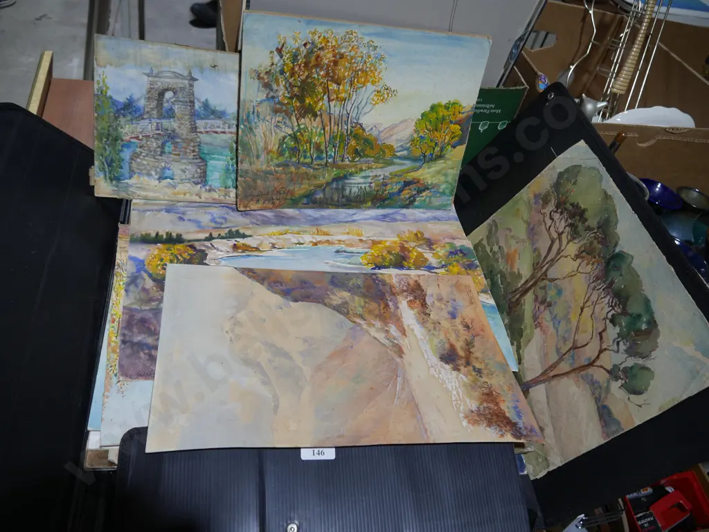 Assorted unframed artworks Image 1++