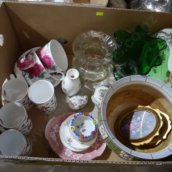 Glass vases, China etc